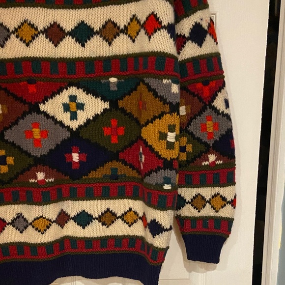Vintage Wool Colorful Geometric Pattern Sweater - Picture 13 of 13